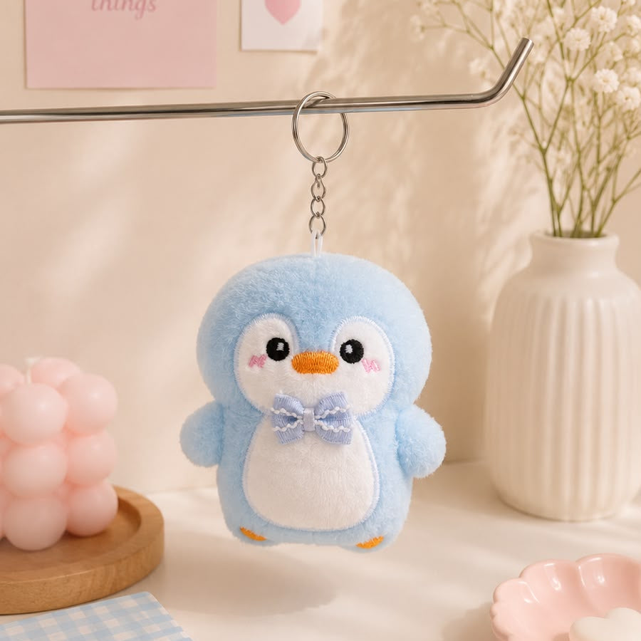 Bow Tie Penguin Plushie Keychain – Kawaii Bird Bag Charm