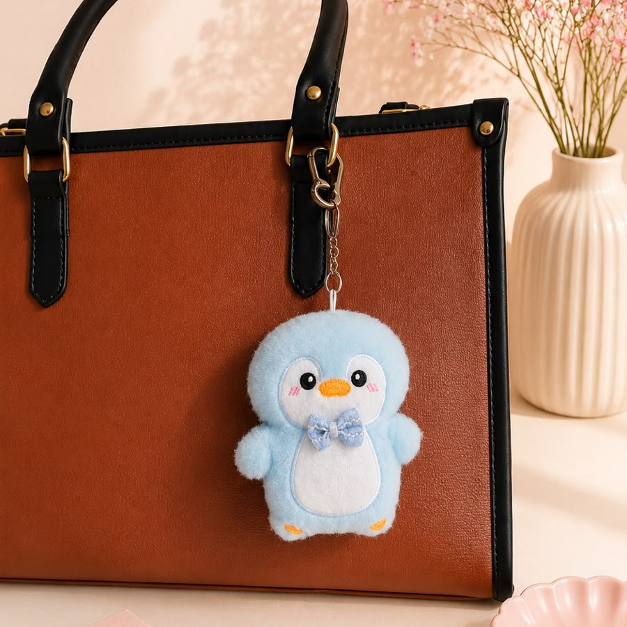 Bow Tie Penguin Plushie Keychain – Kawaii Bird Bag Charm