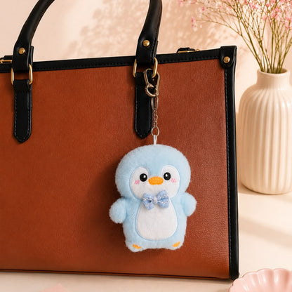 Bow Tie Penguin Plushie Keychain – Kawaii Bird Bag Charm