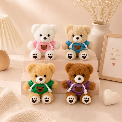 Hoodie Teddy Bear Plushie Keychain – Kawaii Bear Bag Charm
