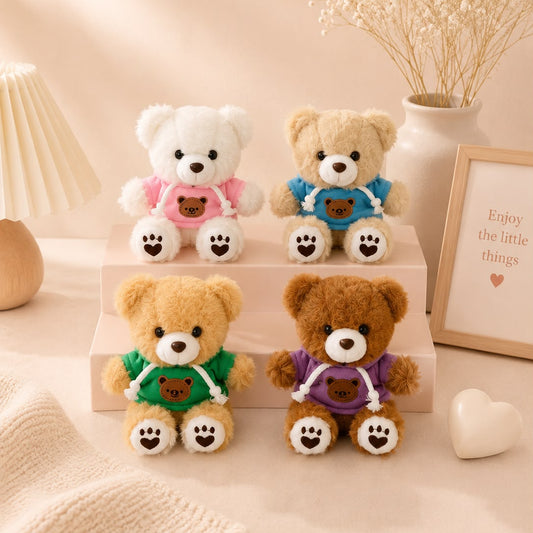 Hoodie Teddy Bear Plushie Keychain – Kawaii Bear Bag Charm