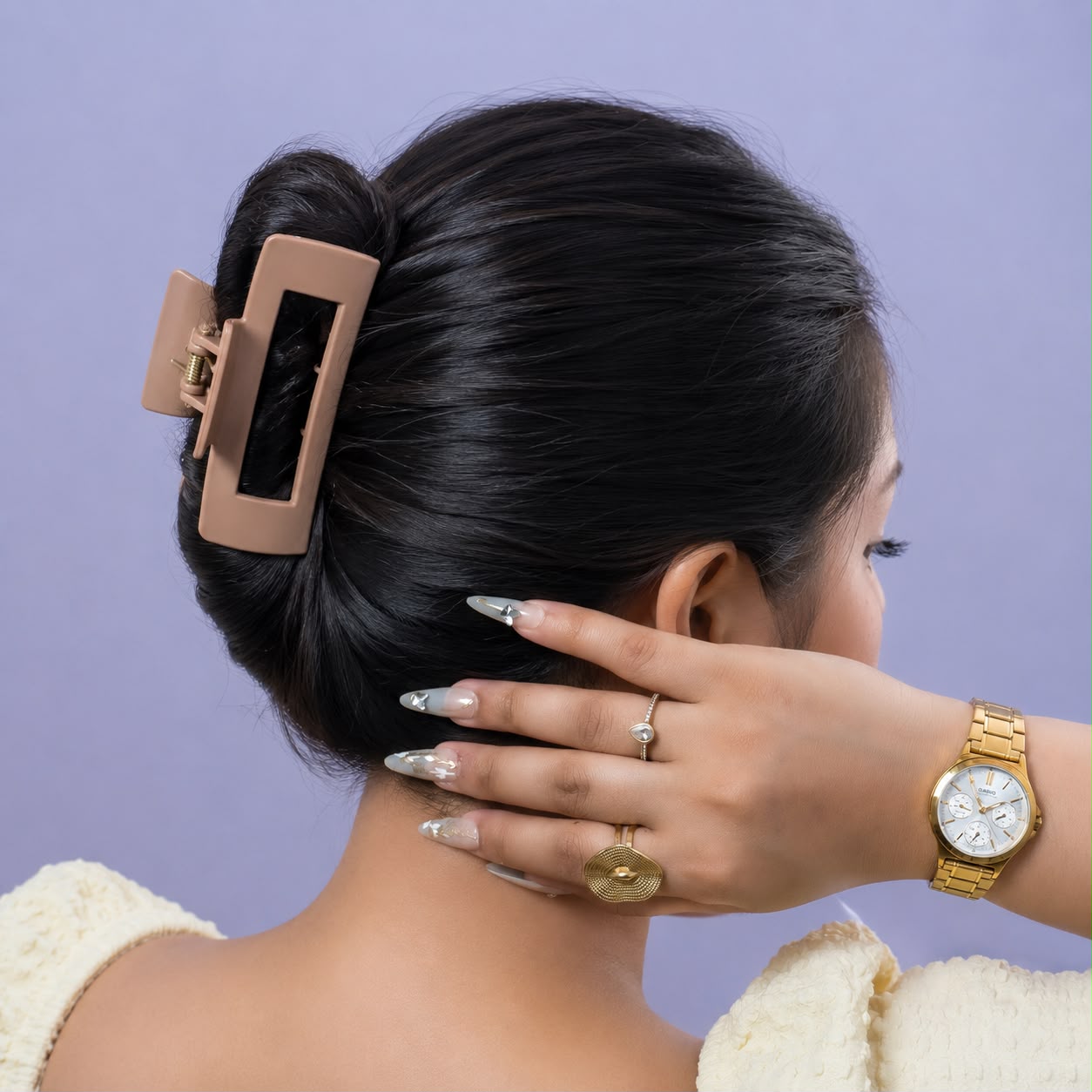 Flex Hold Hair Claw Clip – Matte Rectangle | Non Breakable