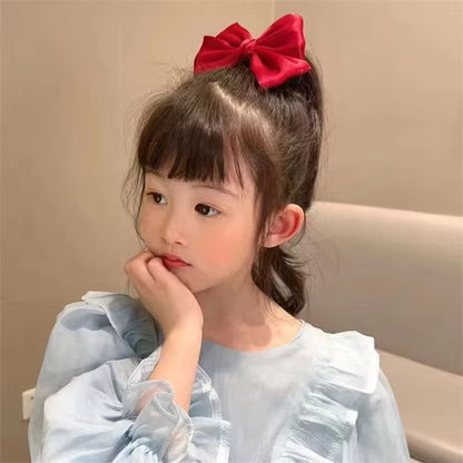 Shimmer Bow Hair Clip – Rouge