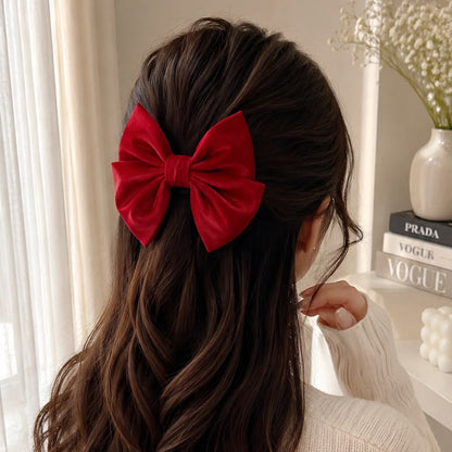 Shimmer Bow Hair Clip – Rouge