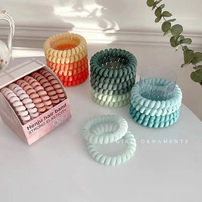 Spiral Hair Bands – Gradient Color Set (Pack of 1)