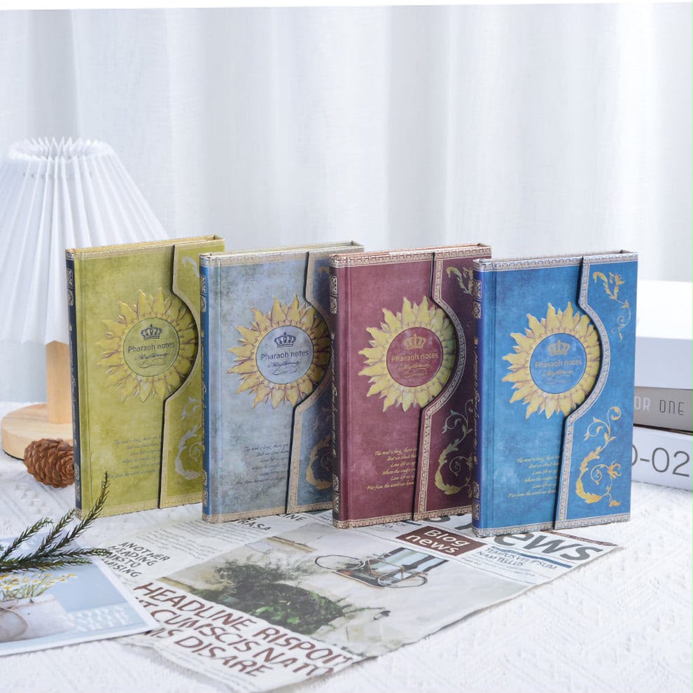 Pharaoh Notes Vintage Hardcover Journal – Sunflower Crown Notebook