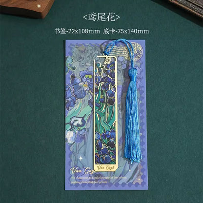 Van Gogh & Monet Art Metal Bookmarks with Silk Tassel