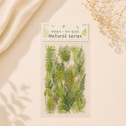 Natural Series Botanical Sticker Sheets – Pressed Flower & Plant Collection (Random Color)