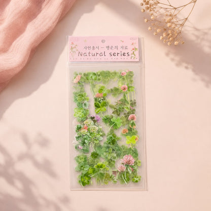 Natural Series Botanical Sticker Sheets – Pressed Flower & Plant Collection (Random Color)