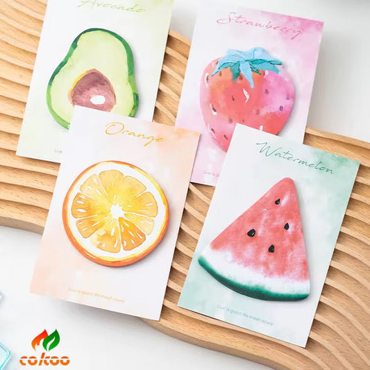Fruit Shaped Sticky Notes – Kawaii Memo Pad Set (Pack of 4)