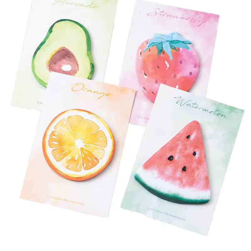 Fruit Shaped Sticky Notes – Kawaii Memo Pad Set (Pack of 4)