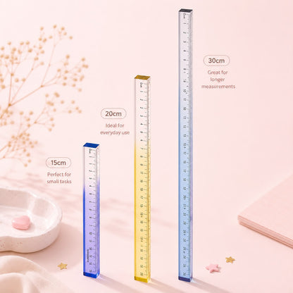 Transparent Gradient Acrylic Ruler – (Random colors) | Journal , Study & Drawing scale