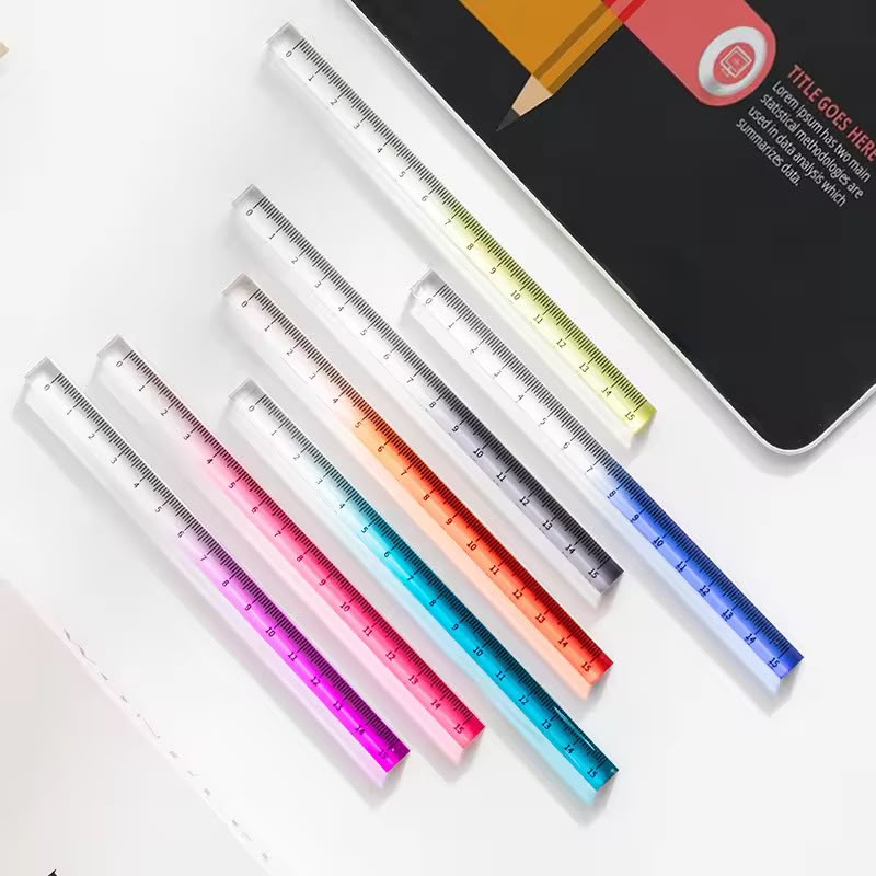 Transparent Gradient Acrylic Ruler – (Random colors) | Journal , Study & Drawing scale