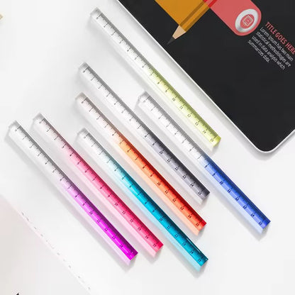 Transparent Gradient Acrylic Ruler – (Random colors) | Journal , Study & Drawing scale