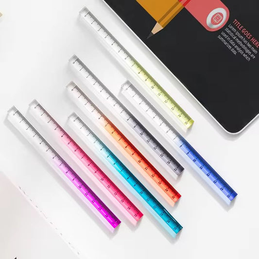 Transparent Gradient Acrylic Ruler – (Random colors) | Journal , Study & Drawing scale