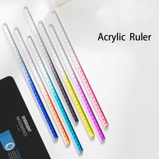 Transparent Gradient Acrylic Ruler – (Random colors) | Journal , Study & Drawing scale