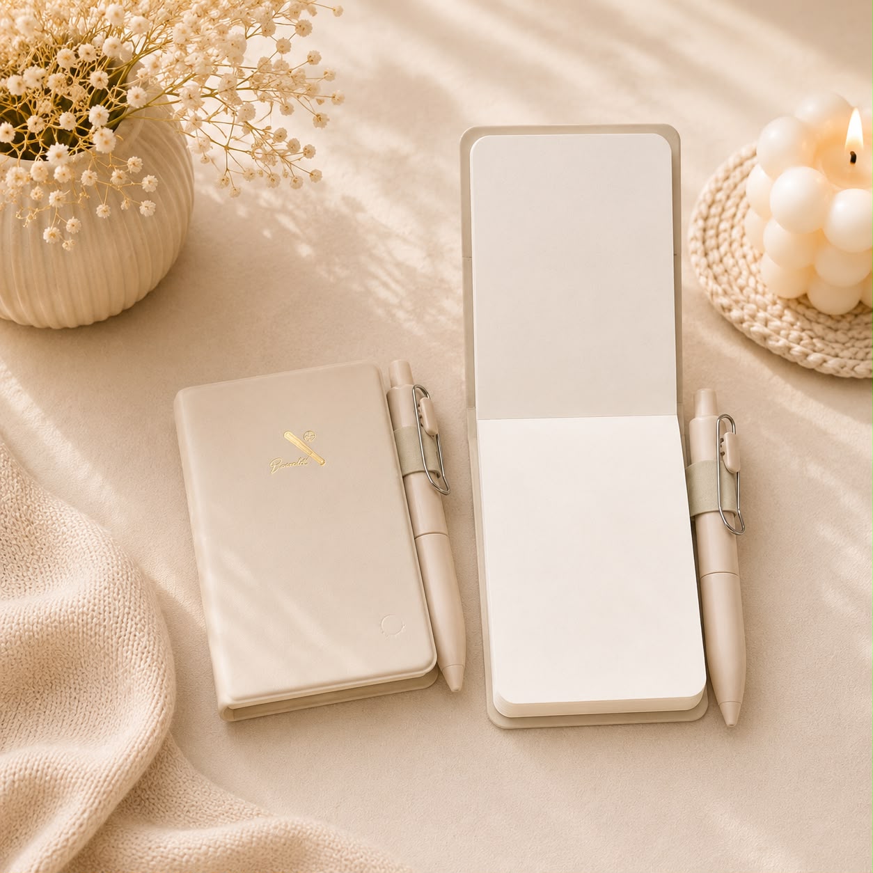 Minimal Pastel Pocket Notebook with Pen | Sports Theme