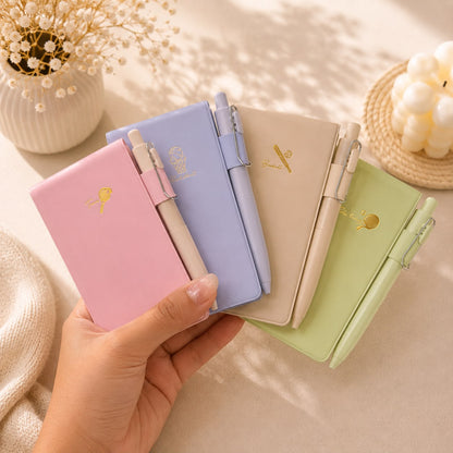 Minimal Pastel Pocket Notebook with Pen | Sports Theme