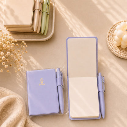 Minimal Pastel Pocket Notebook with Pen | Sports Theme