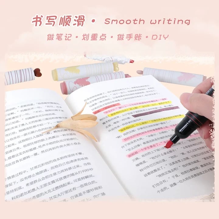 Peachy Heart Highlighter Marker | To the Moon and Back | Set of 6 Highlighters