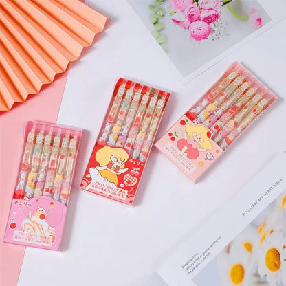 Cherry Girl Kawaii Gel Pen Set – 6 Pcs