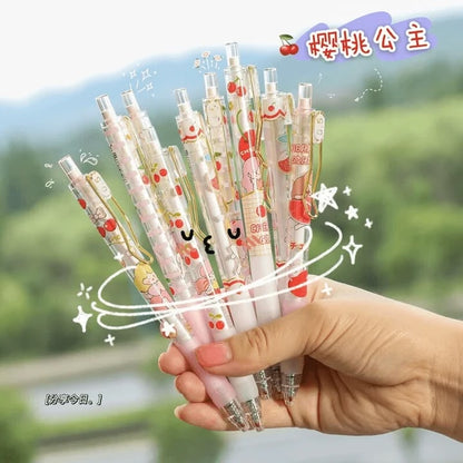 Cherry Girl Kawaii Gel Pen Set – 6 Pcs