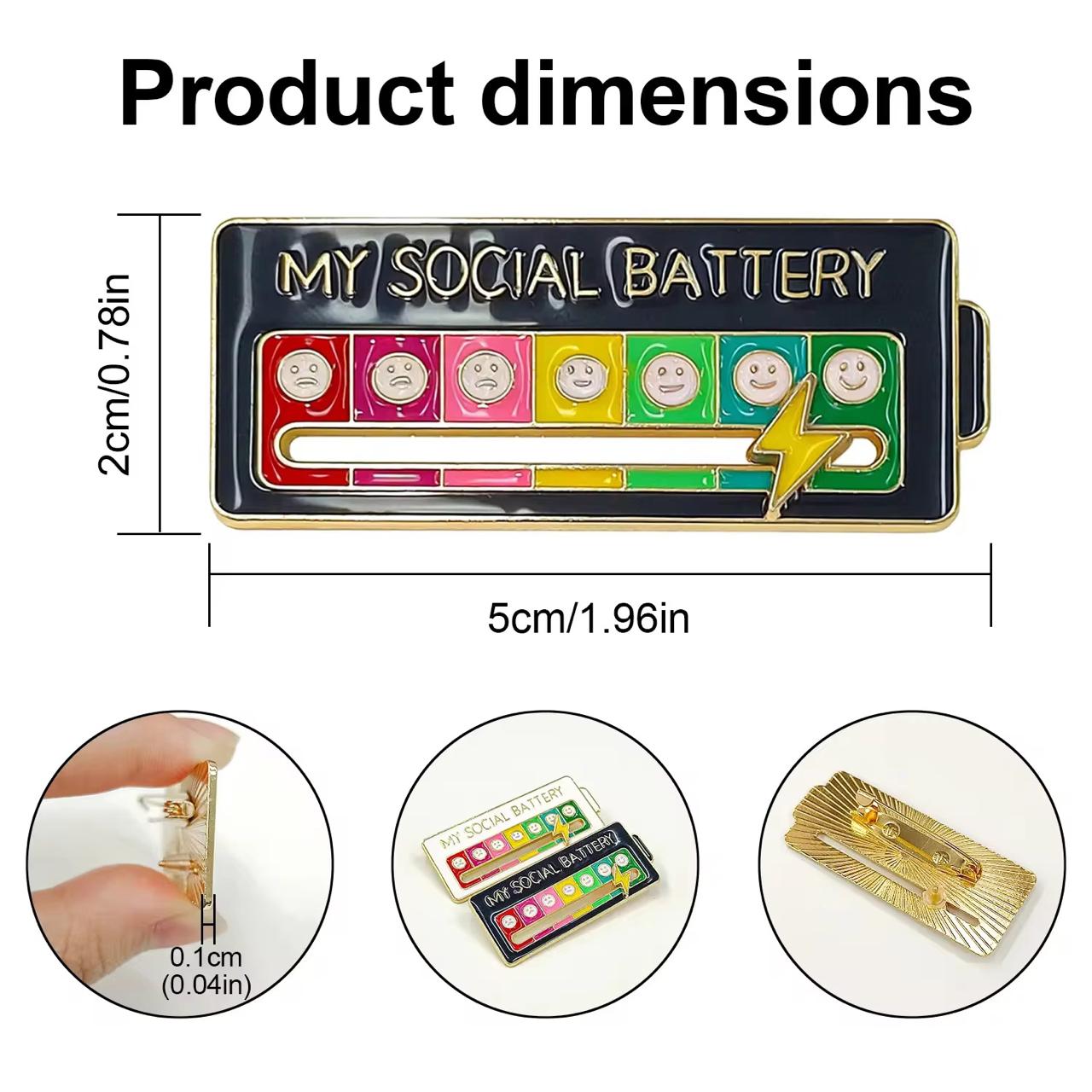 My Social Battery Enamel Pin