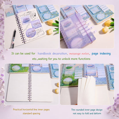Artistic Spiral Notebook with Sticky Notes | Artist Oil Painting Series | Monet & Van Gogh Inspired