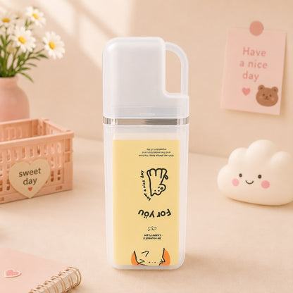 Kawaii Travel Toothbrush Organiser Cup – Portable Toiletry Storage with Flip Lid