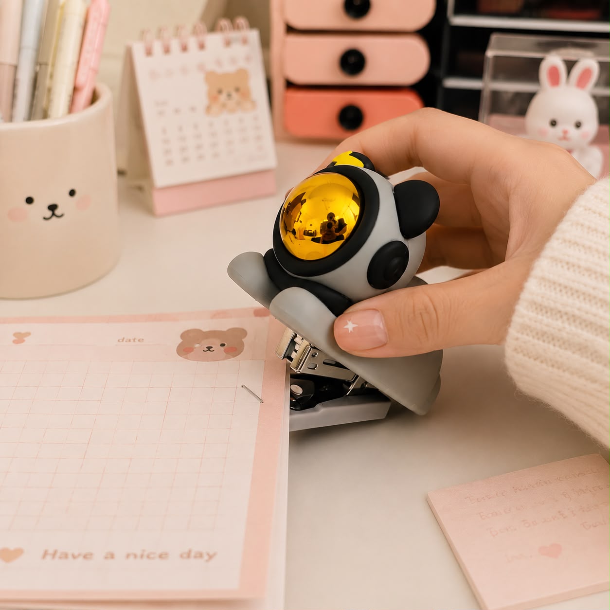Kawaii Cartoon Silicon Stapler – Cute Animal Stapler