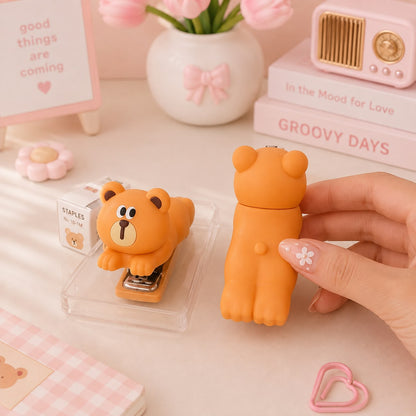 Kawaii Cartoon Silicon Stapler – Cute Animal Stapler