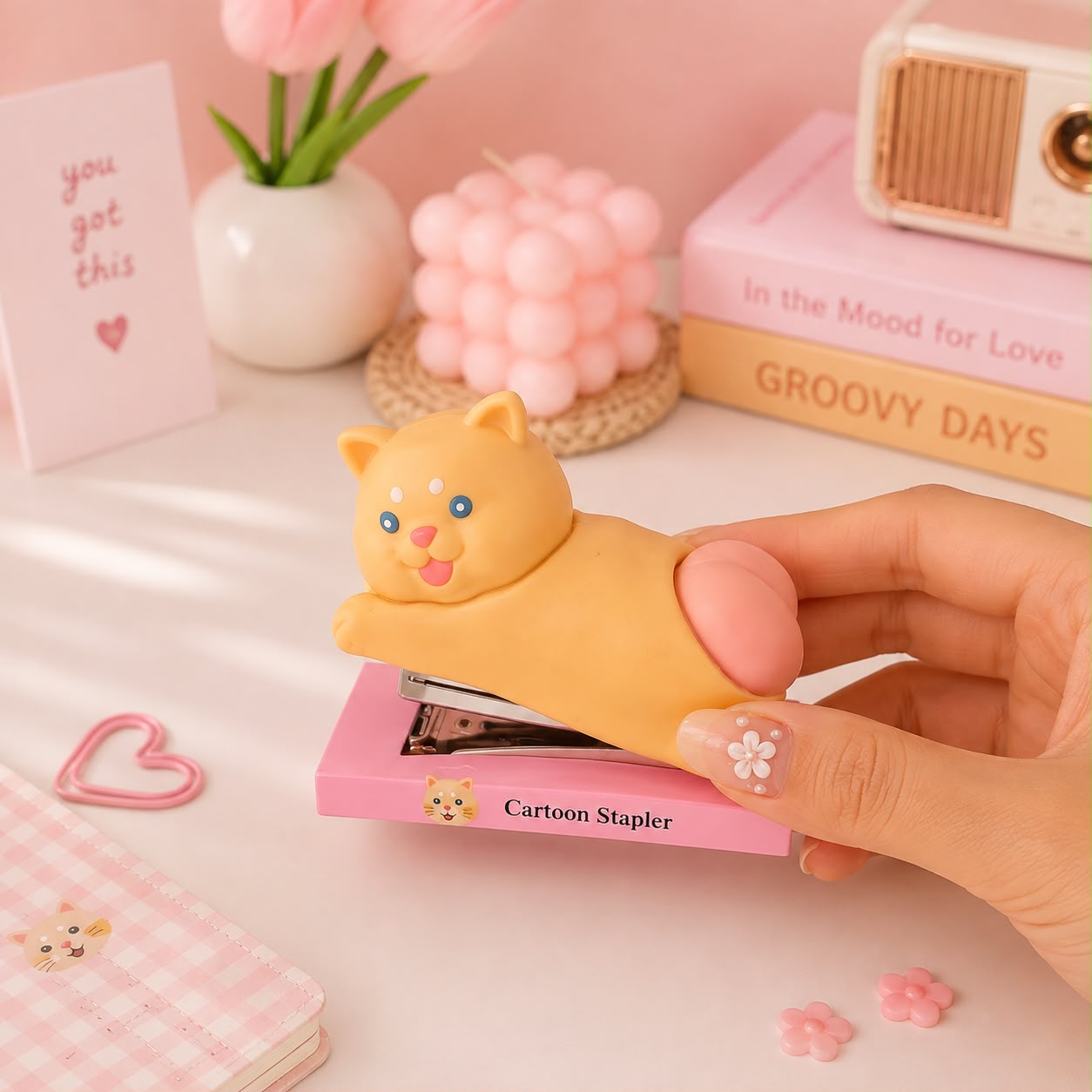 Kawaii Cartoon Silicon Stapler – Cute Animal Stapler