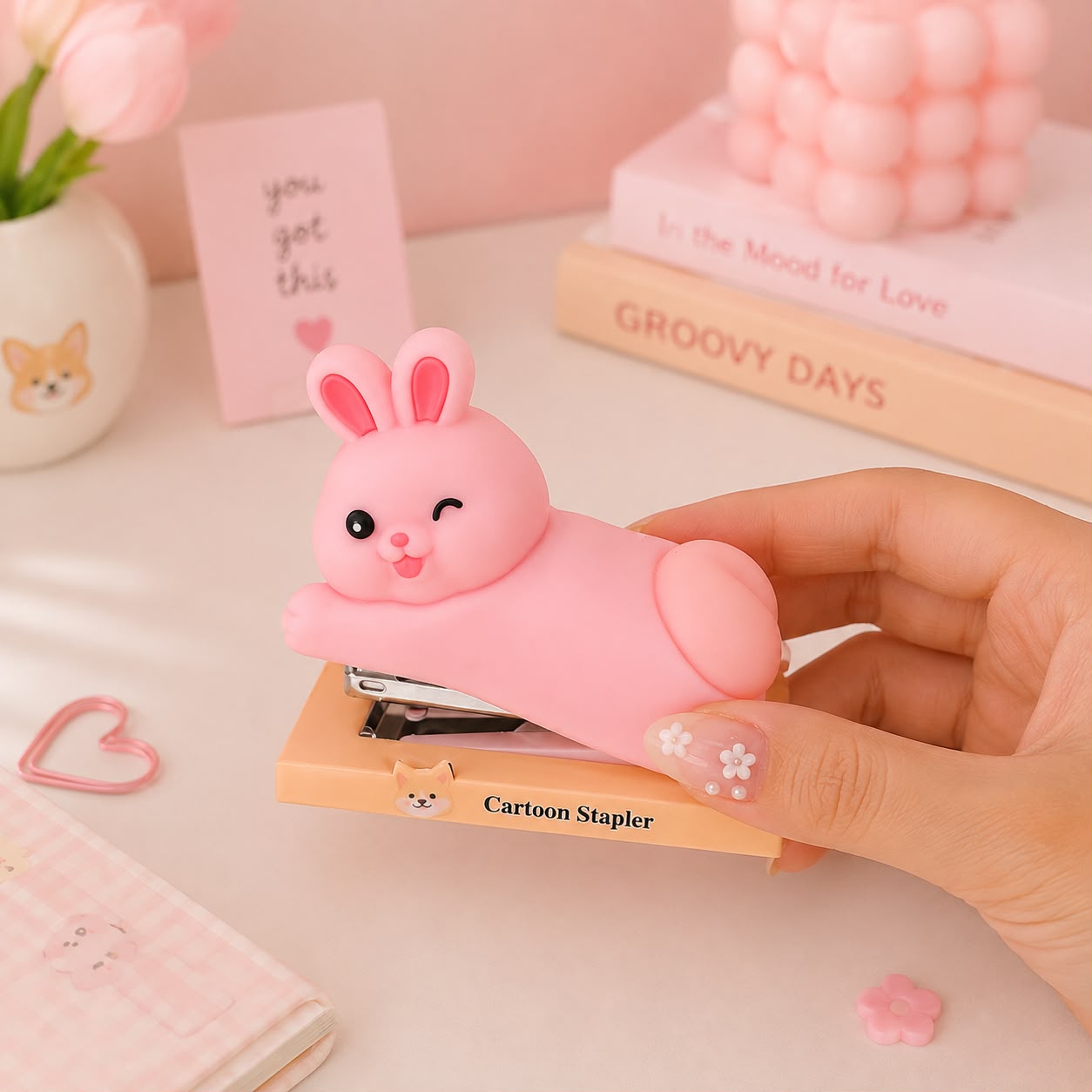 Kawaii Cartoon Silicon Stapler – Cute Animal Stapler