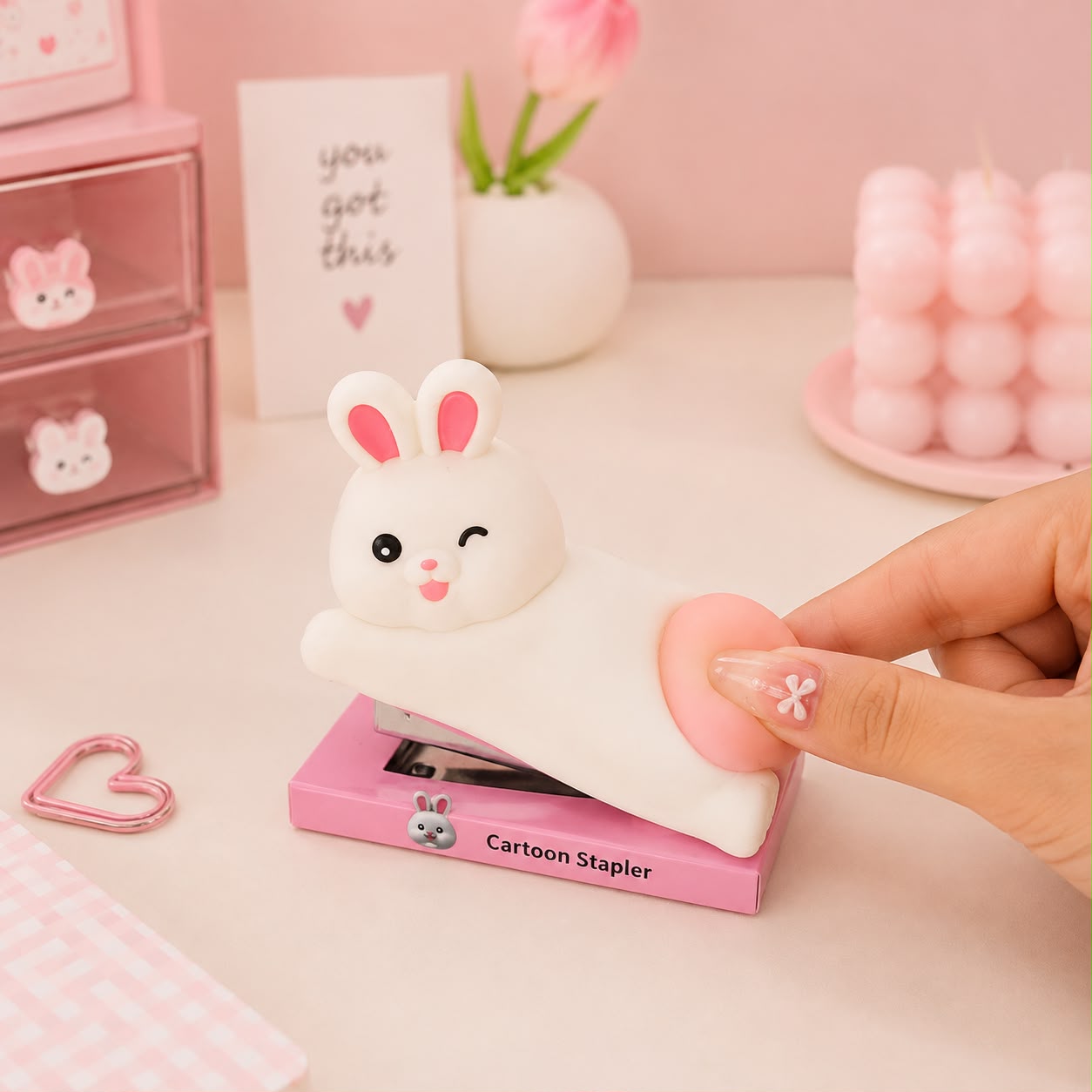 Kawaii Cartoon Silicon Stapler – Cute Animal Stapler