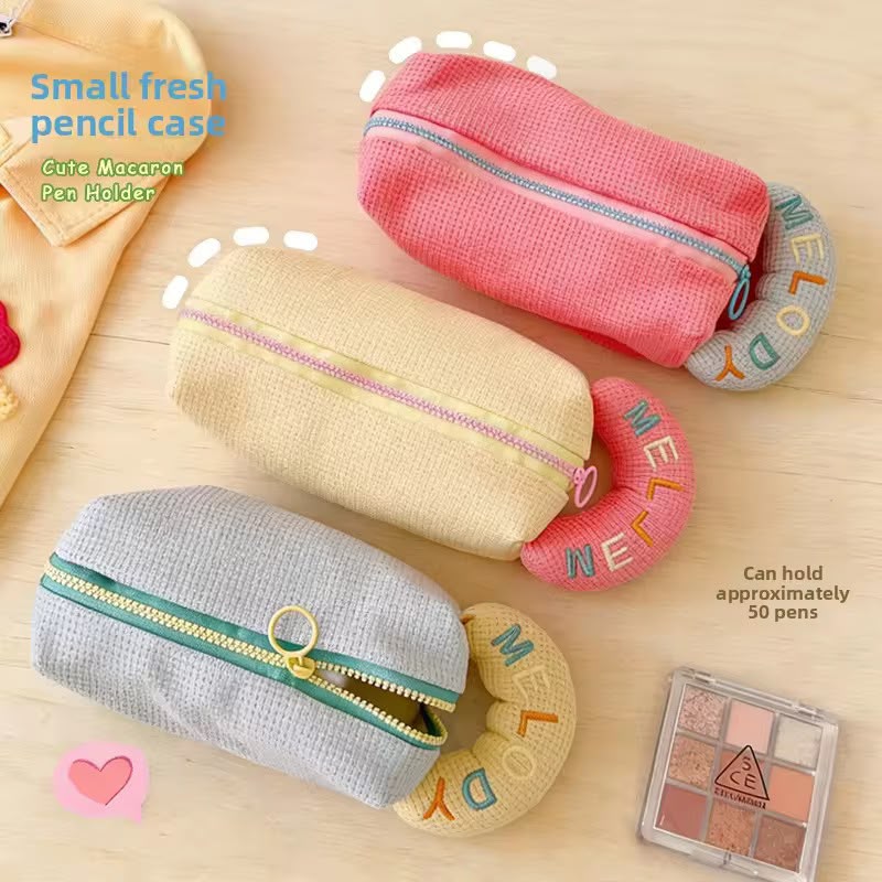 Melody Macaron Multipurpose Pouch – Large Capacity Waffle Pouch.