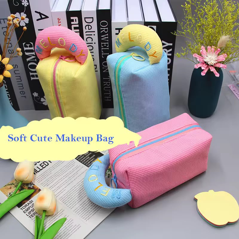 Melody Macaron Multipurpose Pouch – Large Capacity Waffle Pouch.