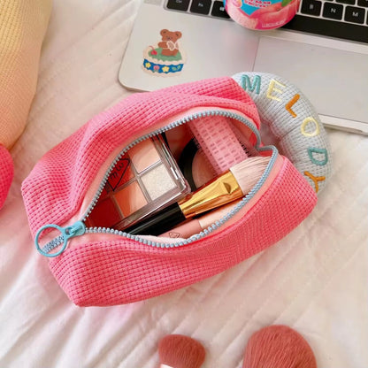 Melody Macaron Multipurpose Pouch – Large Capacity Waffle Pouch.