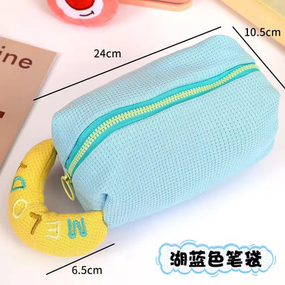 Melody Macaron Multipurpose Pouch – Large Capacity Waffle Pouch.