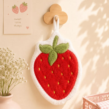 Kawaii Food Print Hanging Hand Towel | Quick Absorbent | Cute Soft Towels
