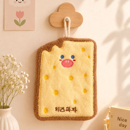 Kawaii Food Print Hanging Hand Towel | Quick Absorbent | Cute Soft Towels