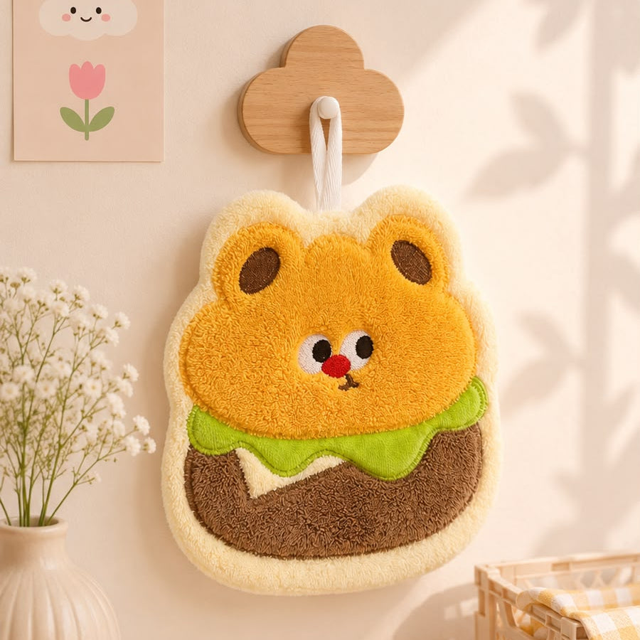 Kawaii Food Print Hanging Hand Towel | Quick Absorbent | Cute Soft Towels