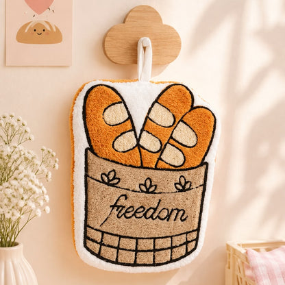 Kawaii Food Print Hanging Hand Towel | Quick Absorbent | Cute Soft Towels
