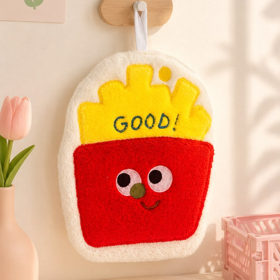 Kawaii Food Print Hanging Hand Towel | Quick Absorbent | Cute Soft Towels