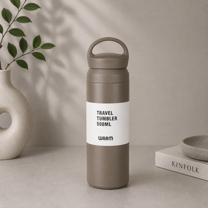 Warm Travel Tumbler 500ml – Vacuum Insulated SUS304 Stainless Steel Bottle