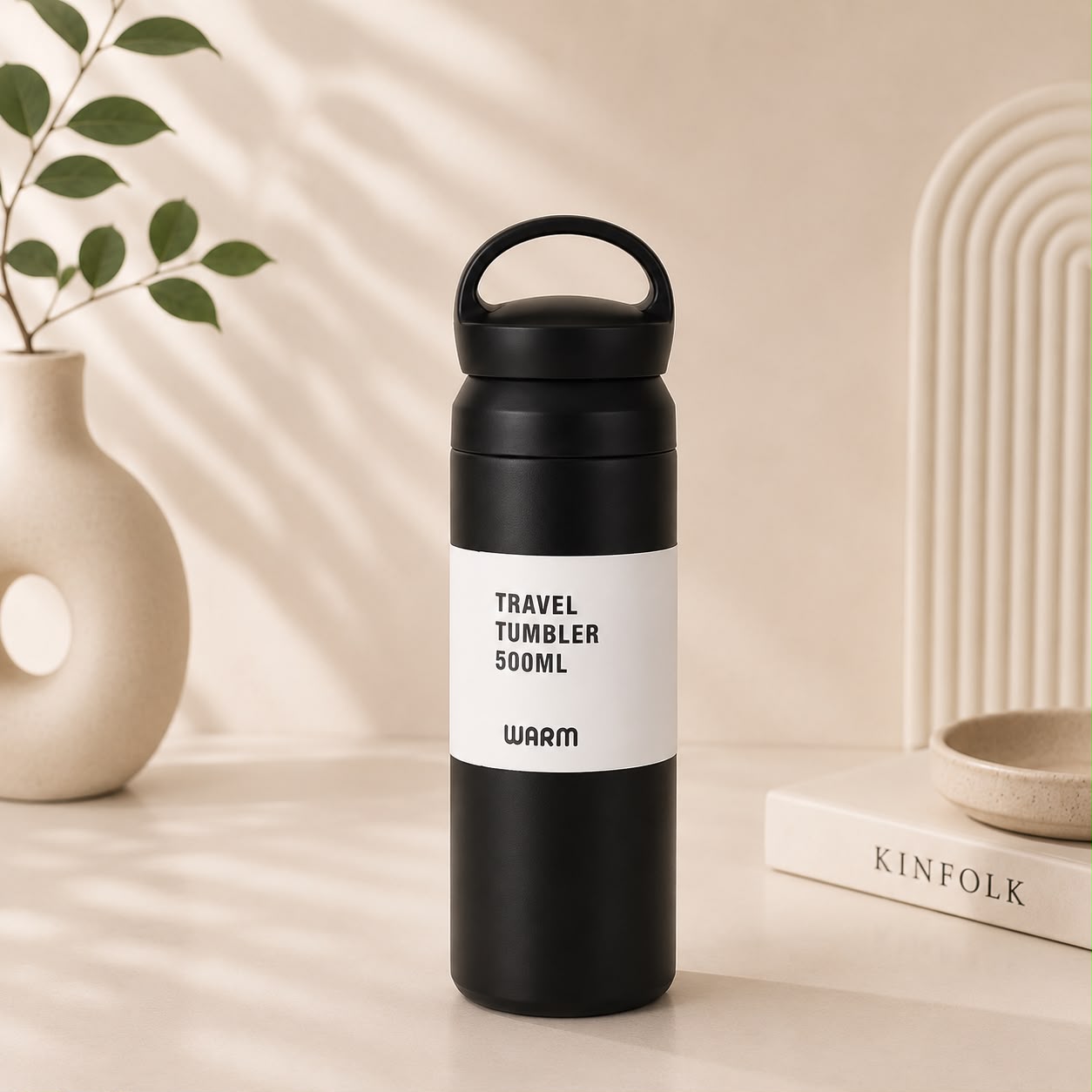 Warm Travel Tumbler 500ml – Vacuum Insulated SUS304 Stainless Steel Bottle