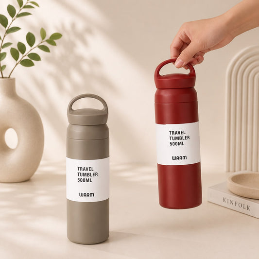 Warm Travel Tumbler 500ml – Vacuum Insulated SUS304 Stainless Steel Bottle
