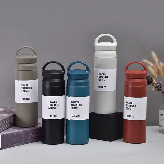 Warm Travel Tumbler 500ml – Vacuum Insulated SUS304 Stainless Steel Bottle