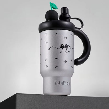 Kawaii Fruit Top Sipper Tumbler with Handle – 2-in-1 Straw & Direct Drink