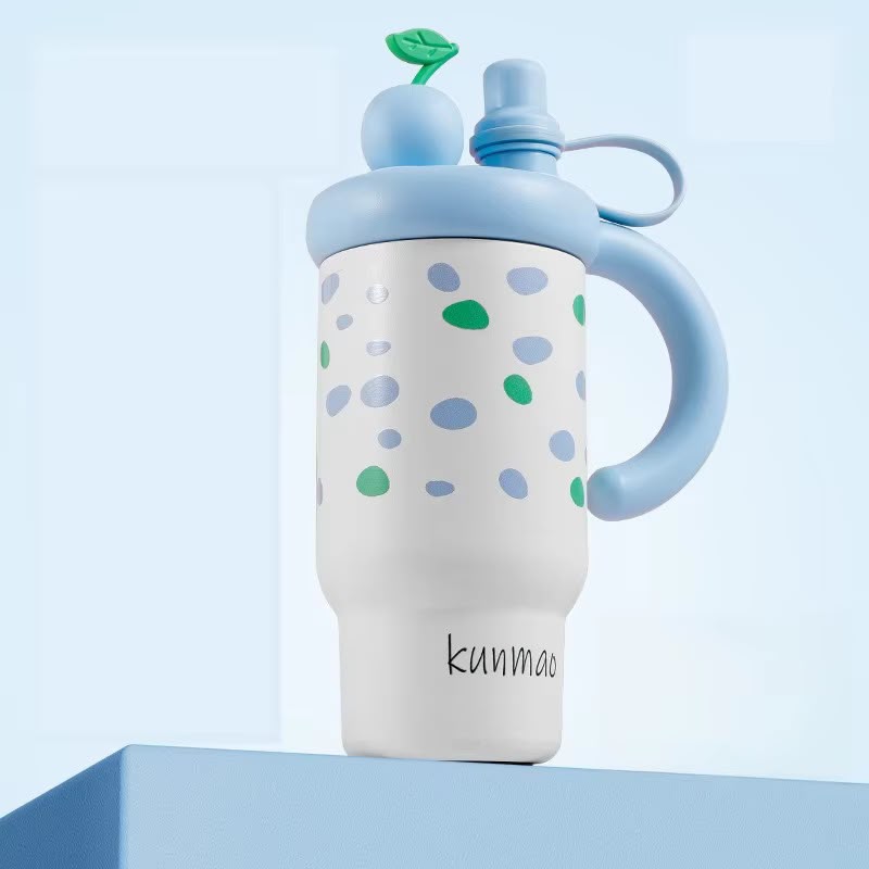 Kawaii Fruit Top Sipper Tumbler with Handle – 2-in-1 Straw & Direct Drink