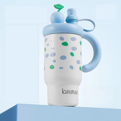 Kawaii Fruit Top Sipper Tumbler with Handle – 2-in-1 Straw & Direct Drink